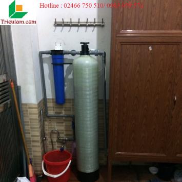 Lắp đặt hệ thống lọc nước giếng khoan ở Vũ Xuân Thiều bằng cột composite 